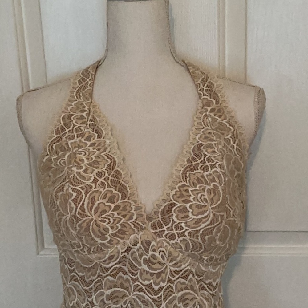 Cache Vintage Cream & White Lace Marilyn Monroe Inspired Halter Top - Picture 2 of 8